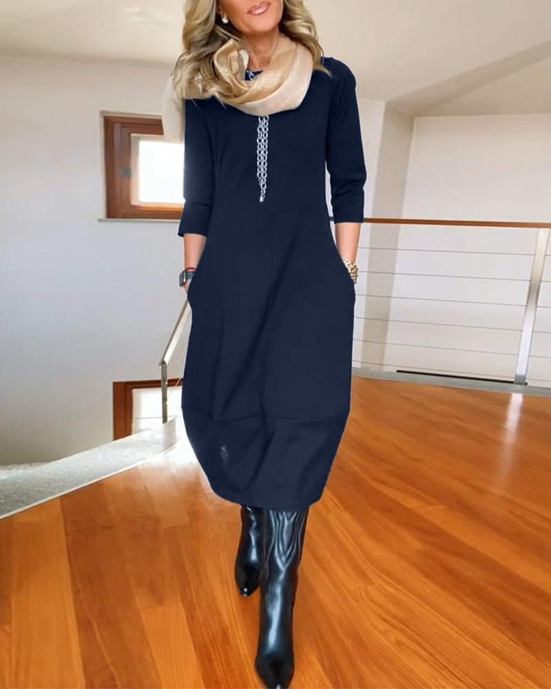 Women's Oversized Knit Midi Dress