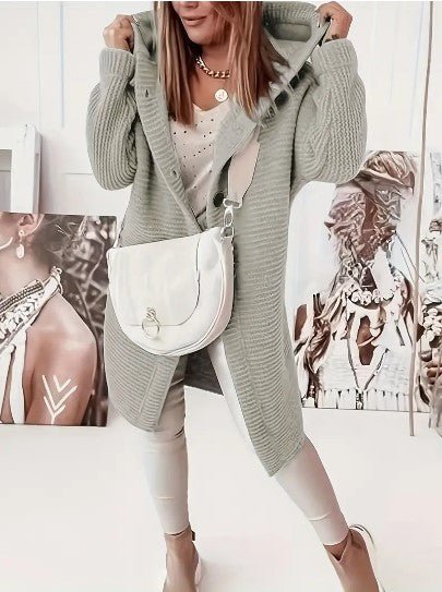 Women's Oversized Longline Hooded Midi Cardigan