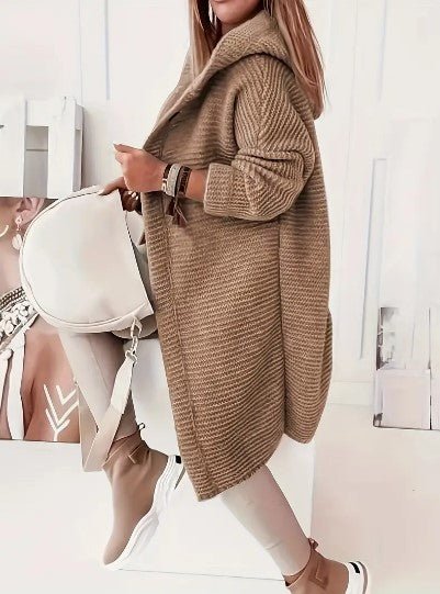 Women's Oversized Longline Hooded Midi Cardigan