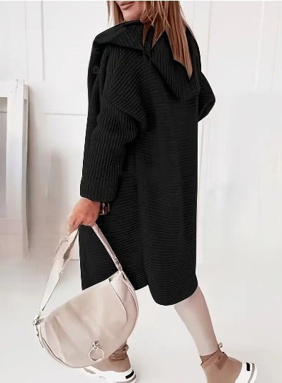 Women's Oversized Longline Hooded Midi Cardigan