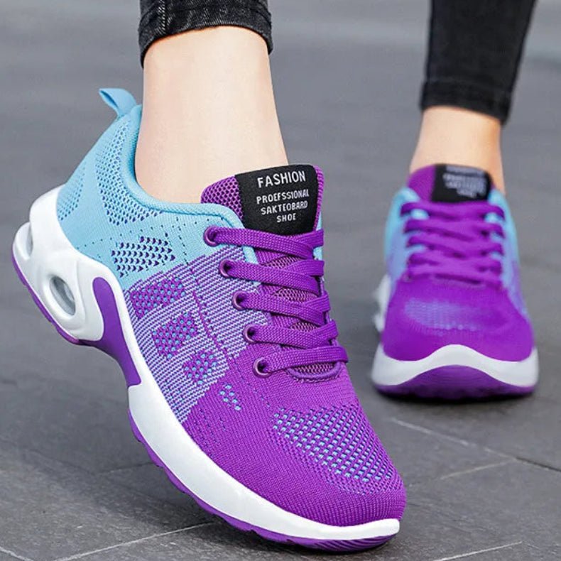 Women's Color-Block Knit Lace-Up Running Trainers