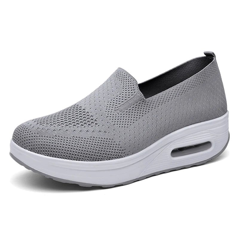Women's Platform Knit Slip-On Trainers - Gray