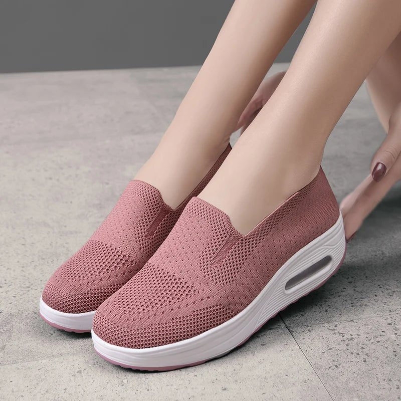 Women's Platform Knit Slip-On Trainers