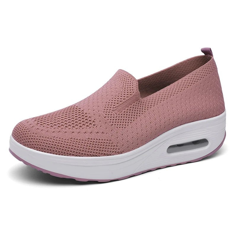 Women's Platform Knit Slip-On Trainers - Pink