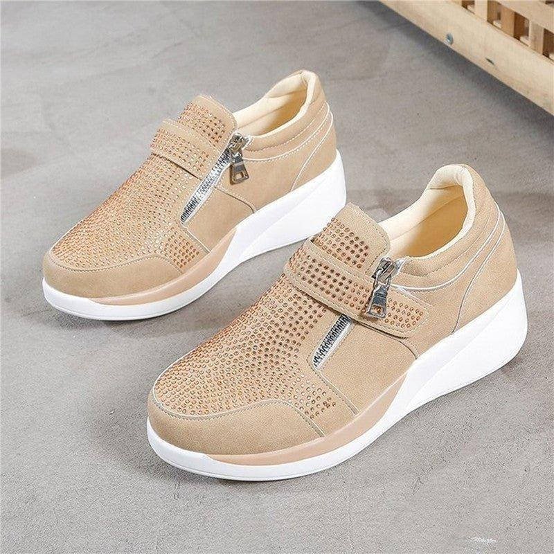 Women's Suede Wedge Trainers