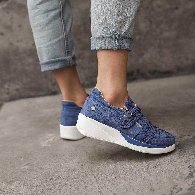 Women's Suede Wedge Trainers