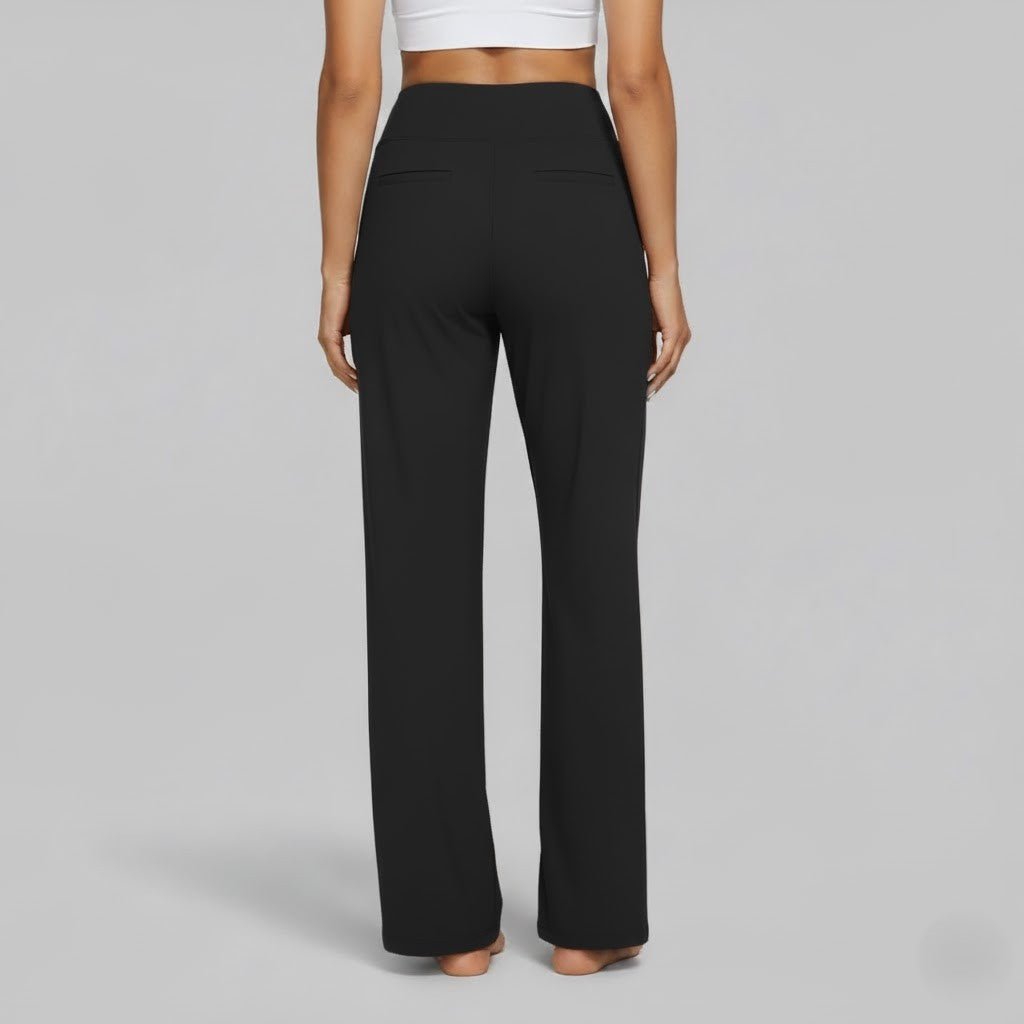 Women's High-Waisted Wide-Leg Trousers - Black
