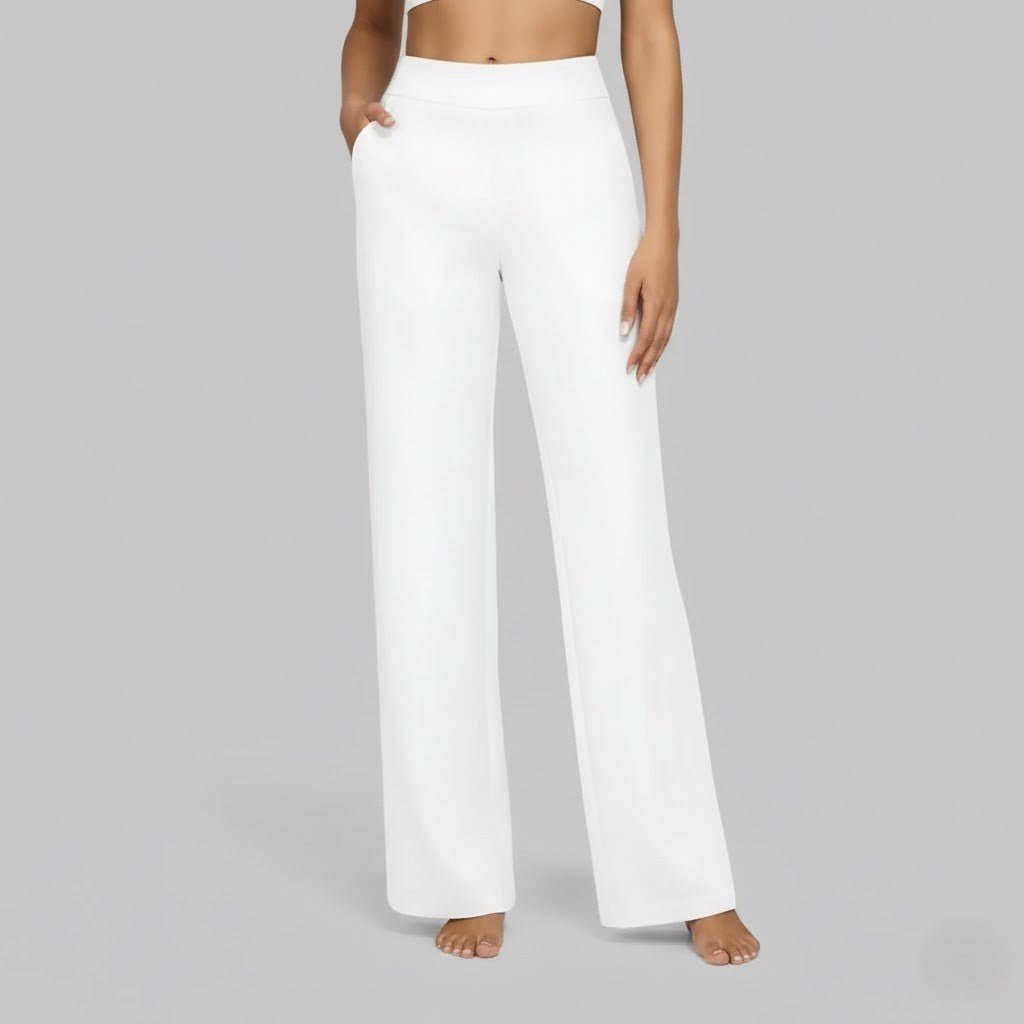 Women's High-Waisted Wide-Leg Trousers - White