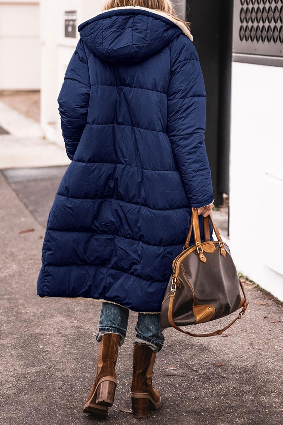 Women's Oversized Longline Teddy Puffer Coat