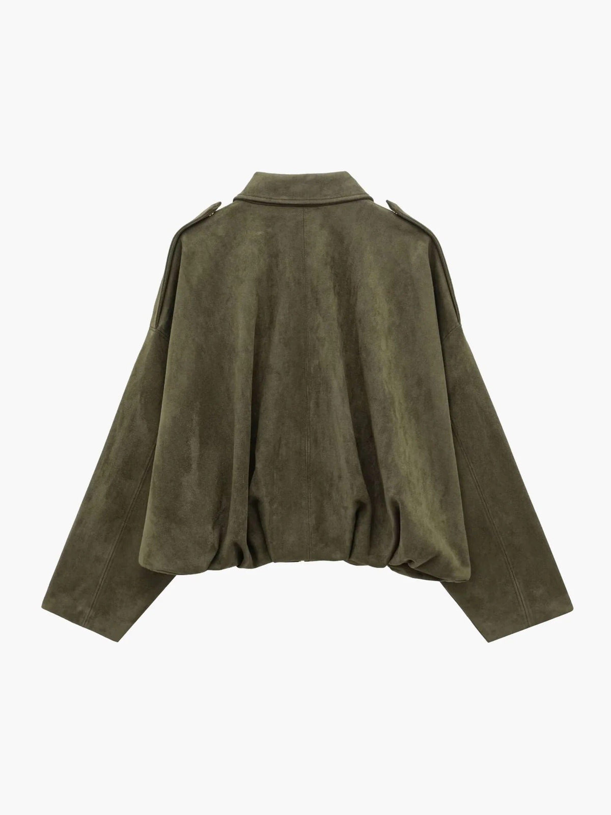 Women's Cropped Suede Bomber Jacket