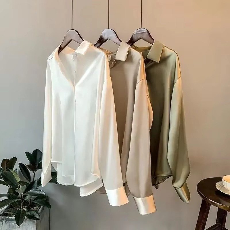 Women's Oversized Satin Blouse