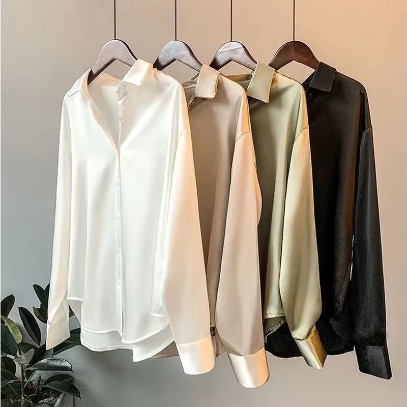 Women's Oversized Satin Blouse