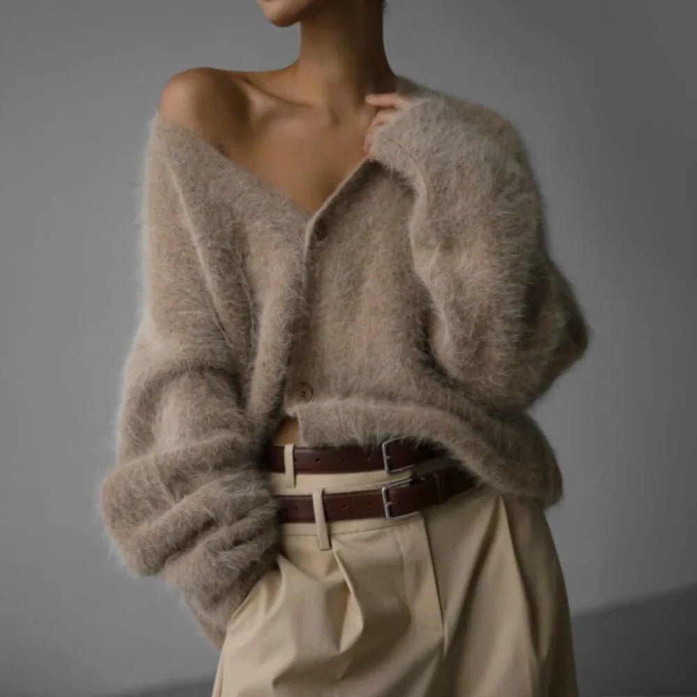 Women's Oversized V-Neck Cardigan