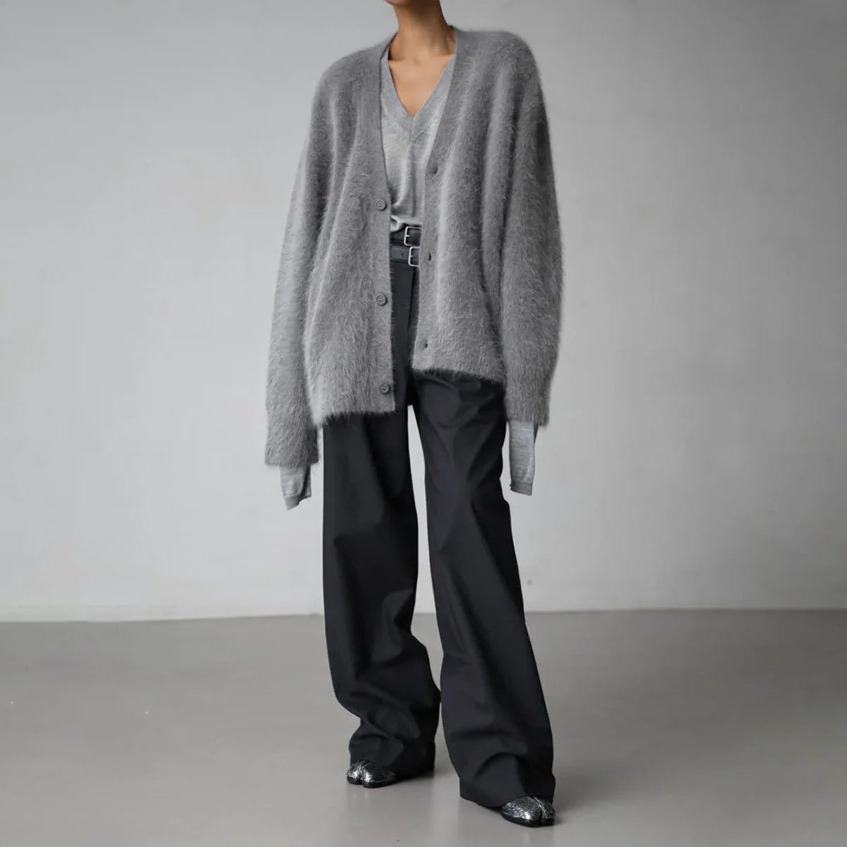 Women's Oversized V-Neck Cardigan