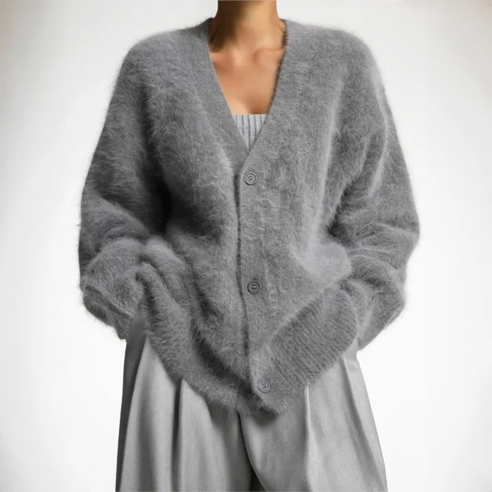 Women's Oversized V-Neck Cardigan