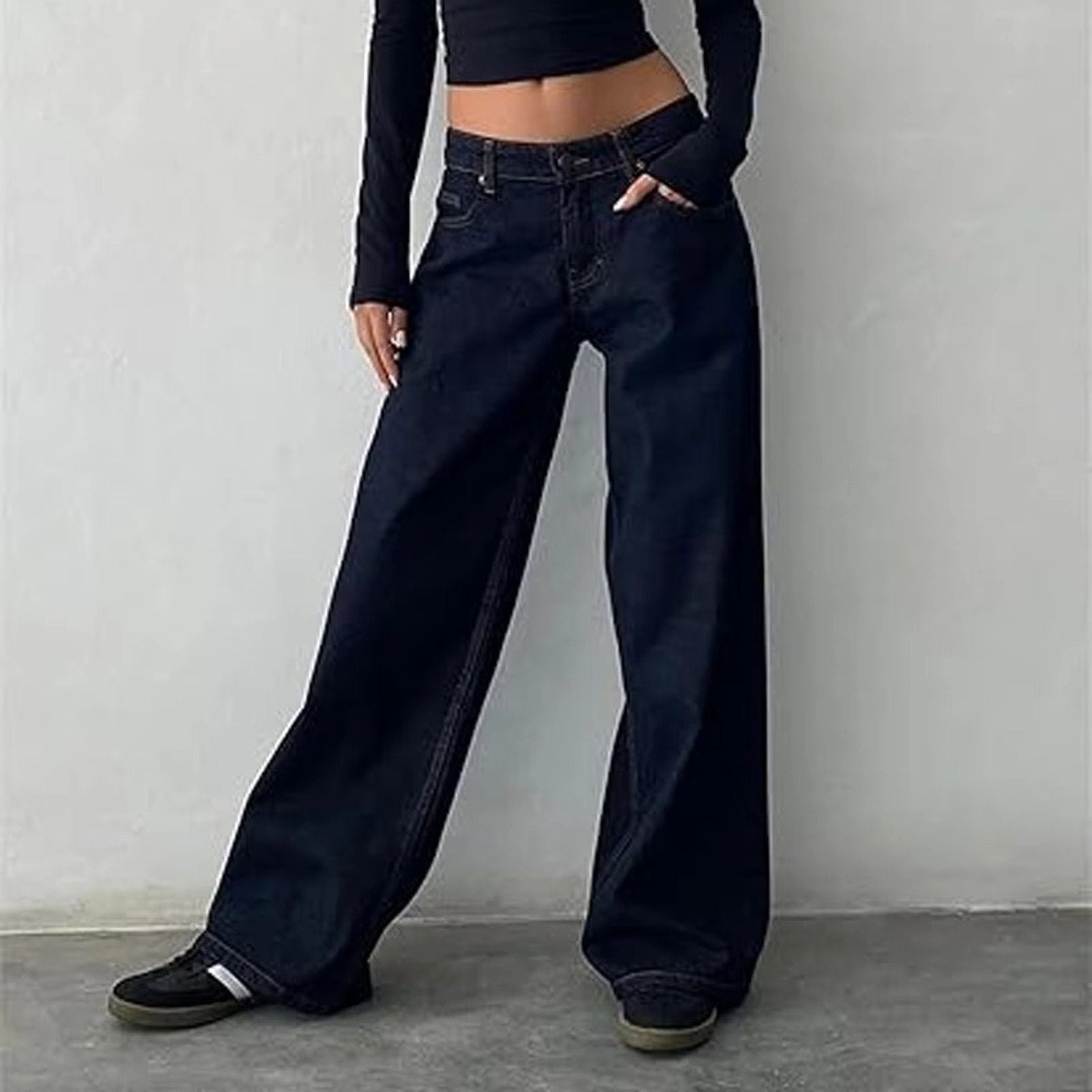 Women's Wide-Leg Jeans - Turquoise
