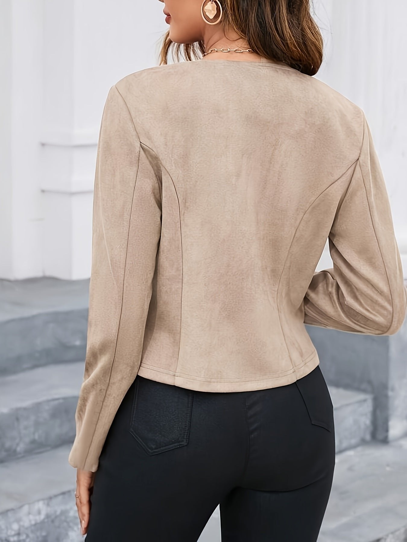 Women's Faux Suede Cropped Jacket