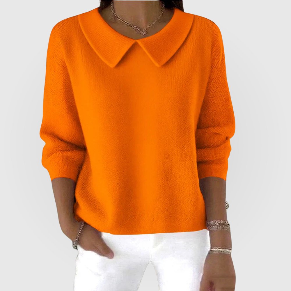 Women's Knit Blouse - Orange