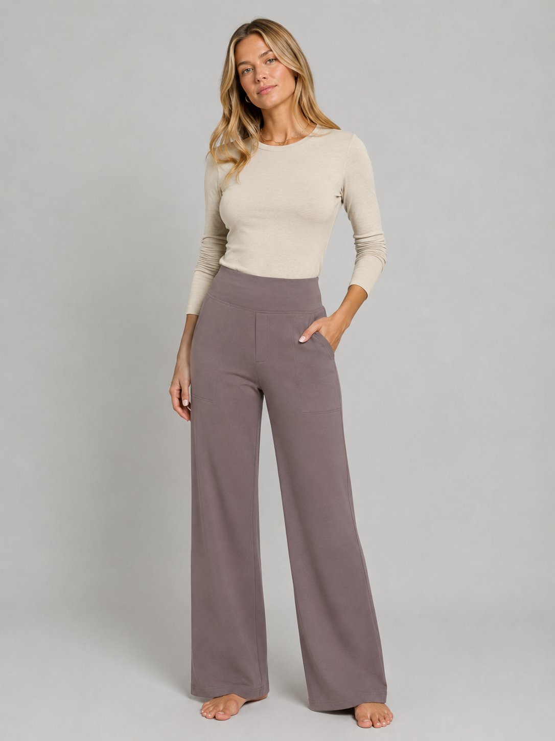 Women's High-Waisted Wide-Leg Trousers