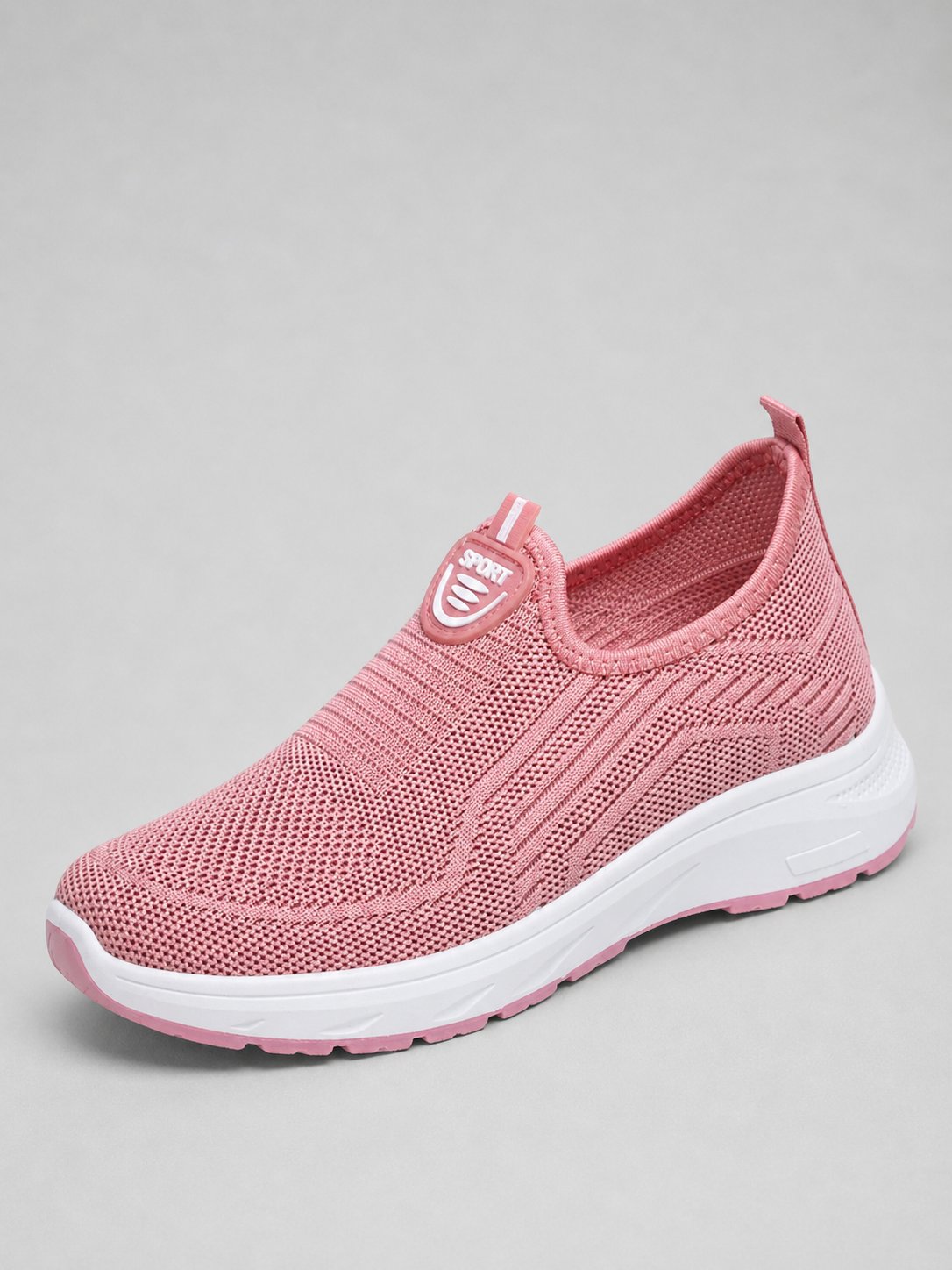 Women's Knit Slip-On Trainers - Pink