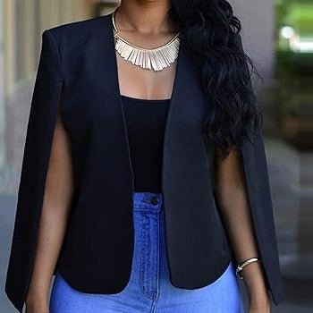 Women's Tailored Crepe Cape Blazer