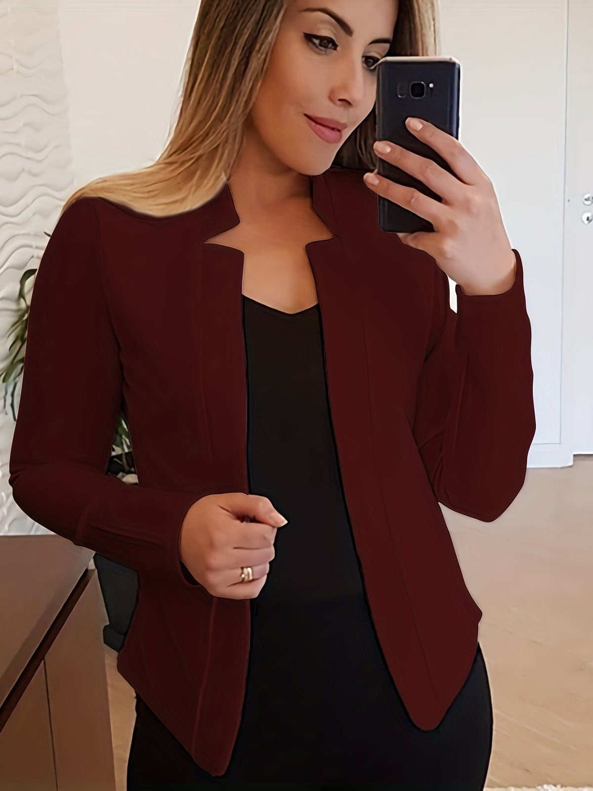 Women's Ponte Knit Open-Front Blazer