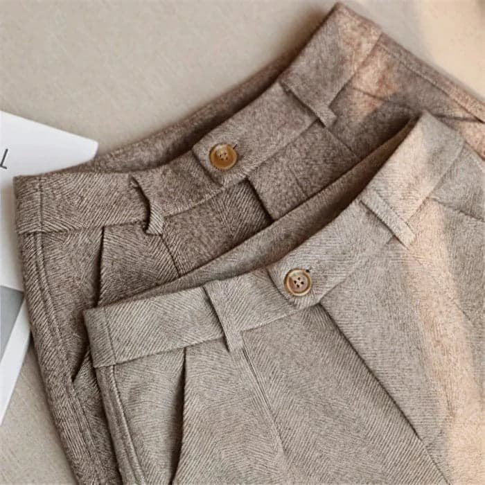 Women's Slim High-Waisted Wool Trousers