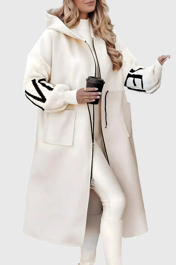 Women's Oversized Cardigan Longline Hooded Coat - White