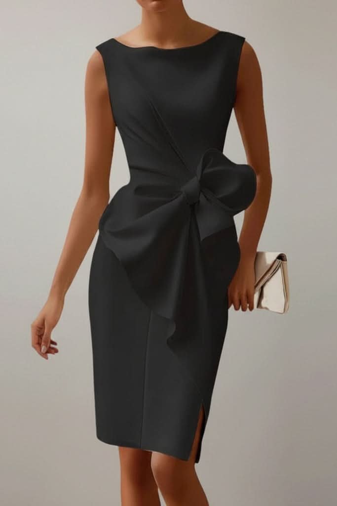 Women's Cocktail Satin Midi Party Dress