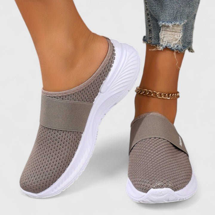 Women's Knit Slip-On Platform Trainers - Khaki