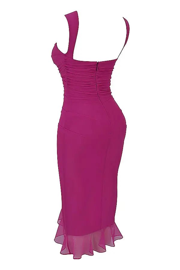 Women's Black One-Shoulder Bodycon Party Dress
