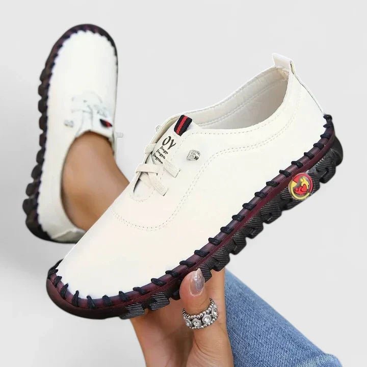 Women's Faux Leather Lace-Up Trainers