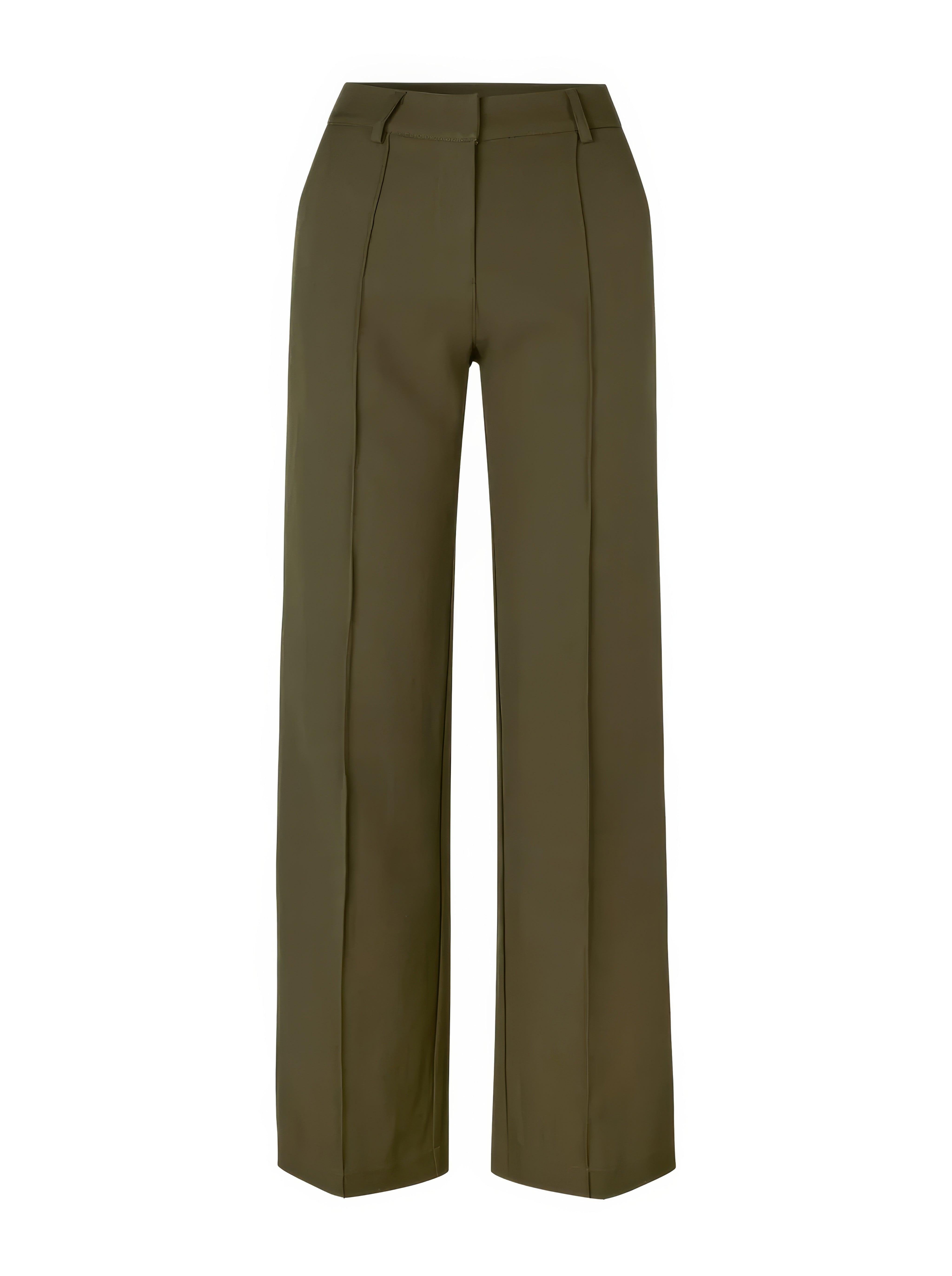 Women's Black High-Waisted Tailored Wide-Leg Trousers