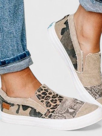 Women's Leopard Slip-On Platform Trainers