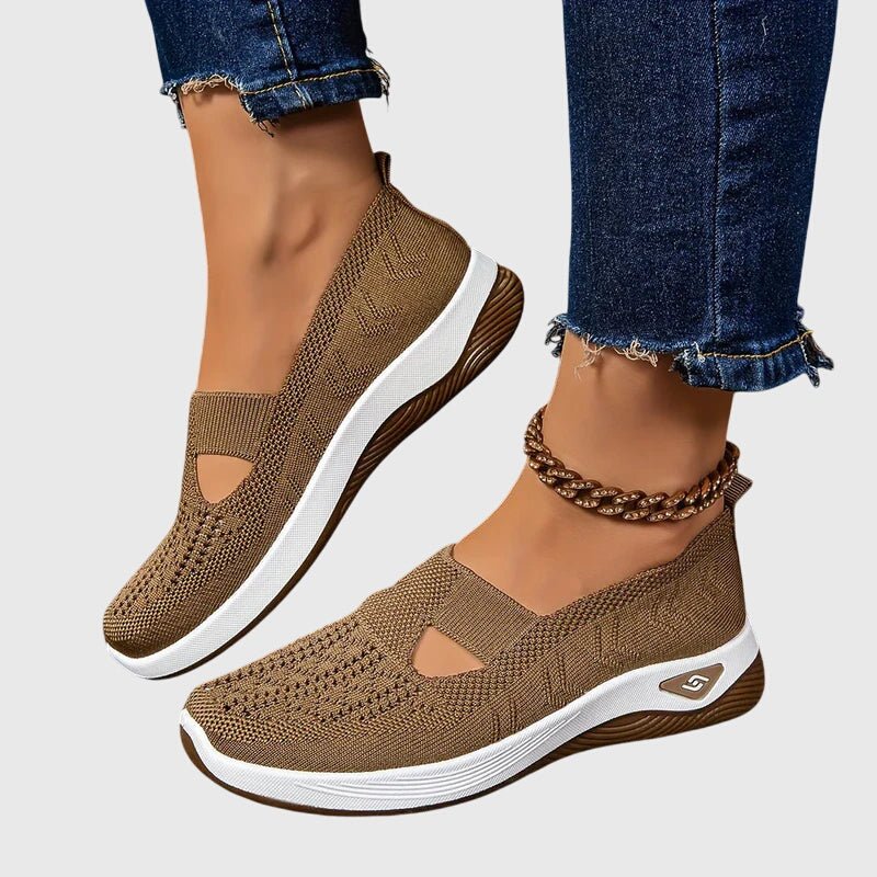 Women's Chunky Platform Knit Slip-On Wedge Trainers