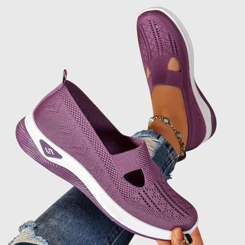Women's Chunky Platform Knit Slip-On Wedge Trainers