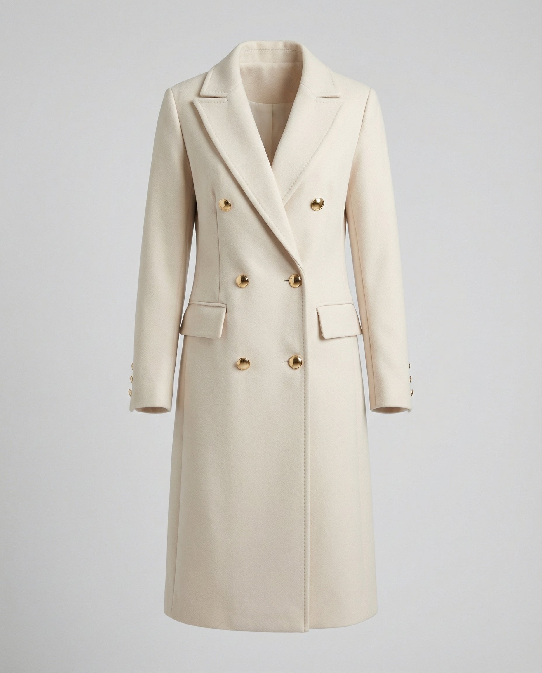 Women's Double-Breasted Longline Wool Coat