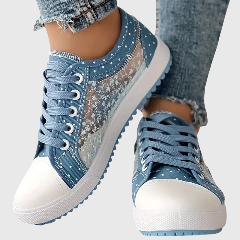 Women's Floral Lace-Up Trainers