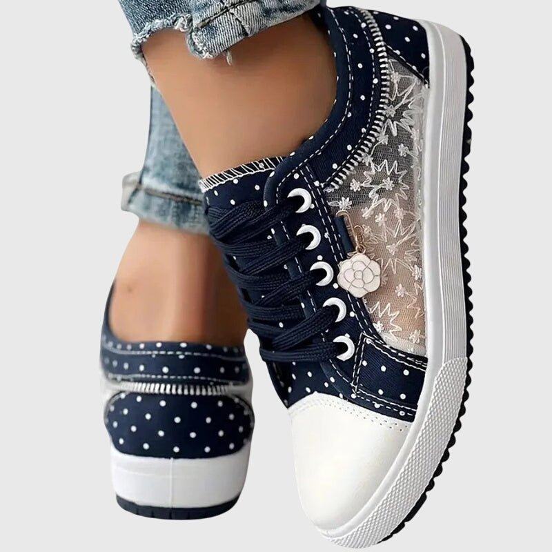 Women's Floral Lace-Up Trainers