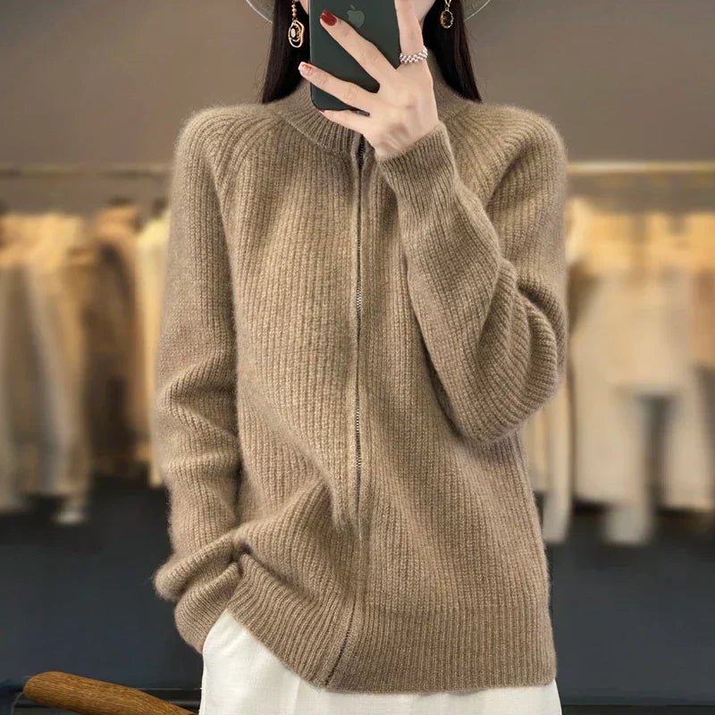 Women's Ribbed Wool Cardigan