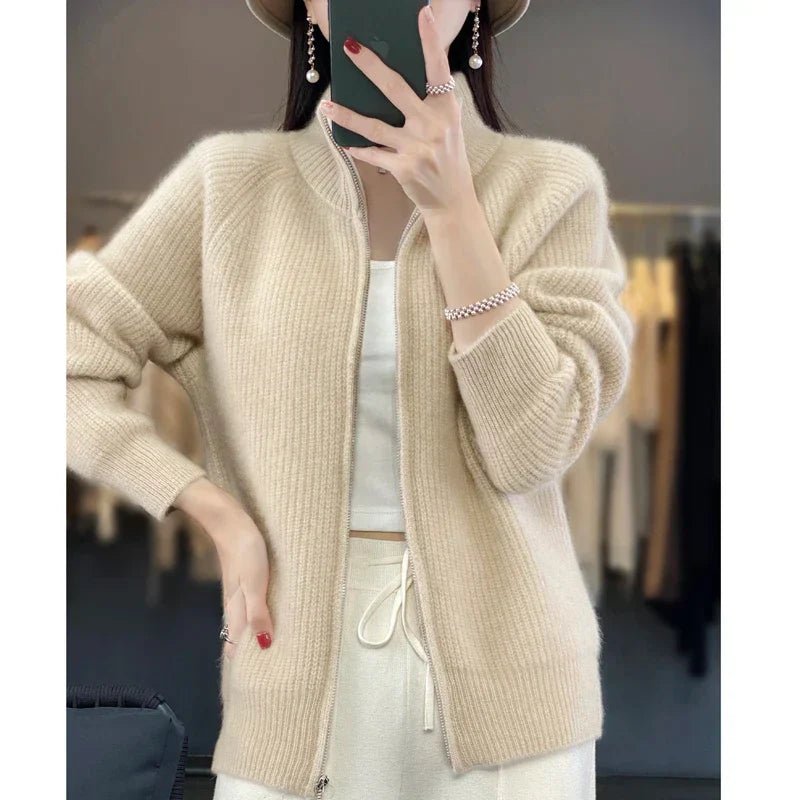 Women's Ribbed Wool Cardigan