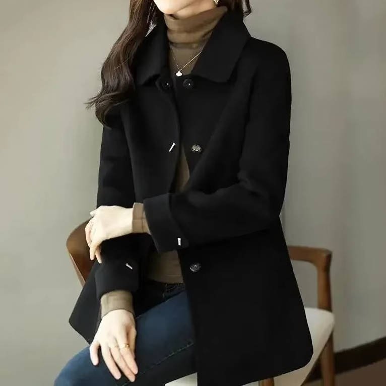 Women's Single-Breasted Wool Coat