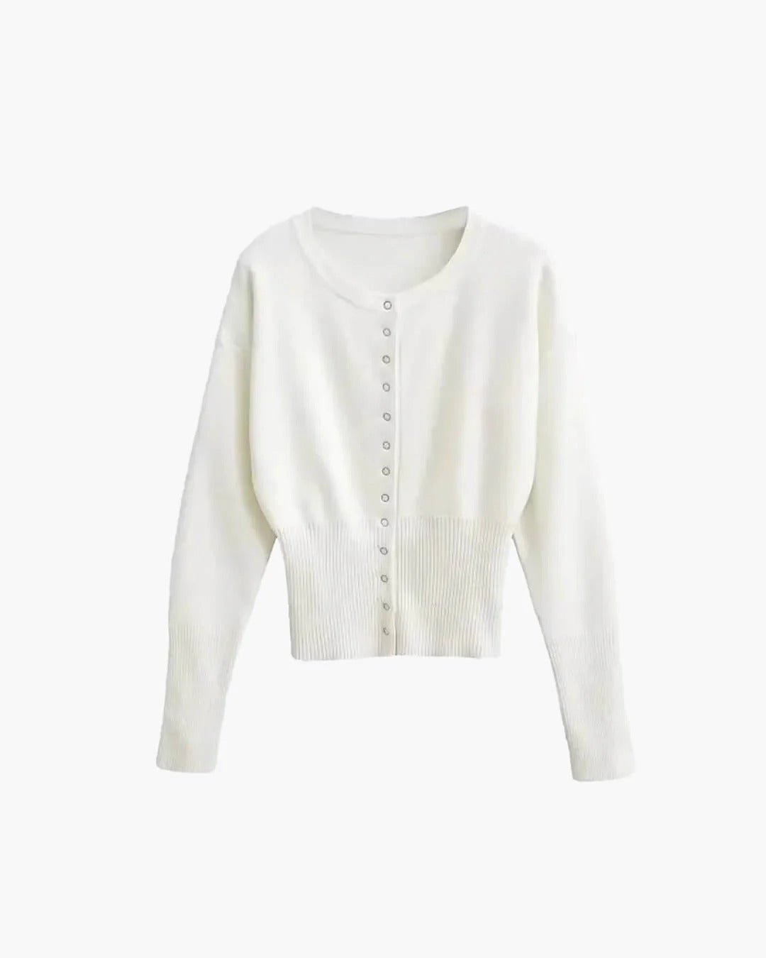 Women's Cropped Knit Cardigan - White