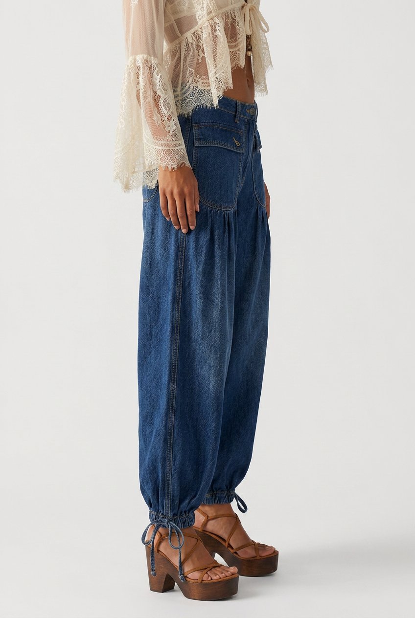 Women's Balloon High-Waisted Barrel Jeans