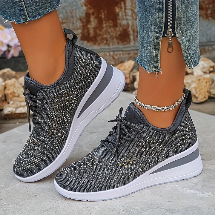 Women's Knit Platform Slip-On Wedge Trainers