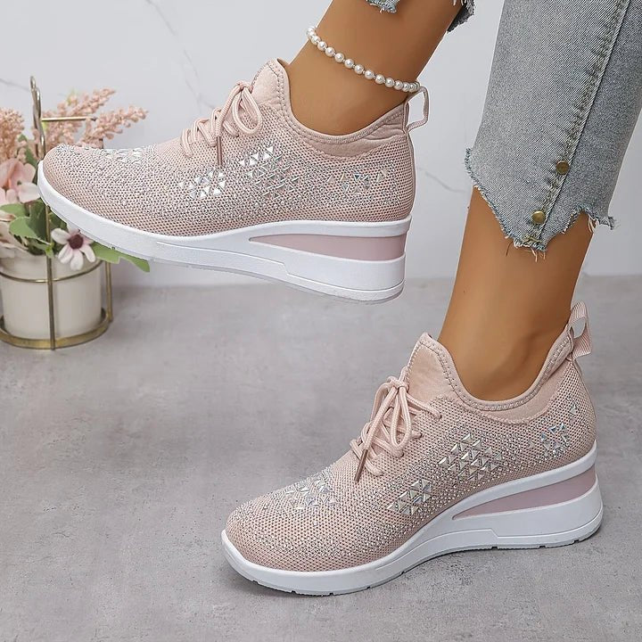 Women's Knit Platform Slip-On Wedge Trainers