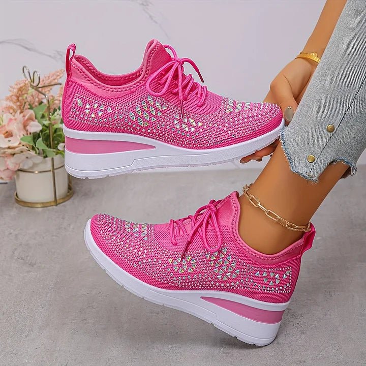 Women's Knit Platform Slip-On Wedge Trainers