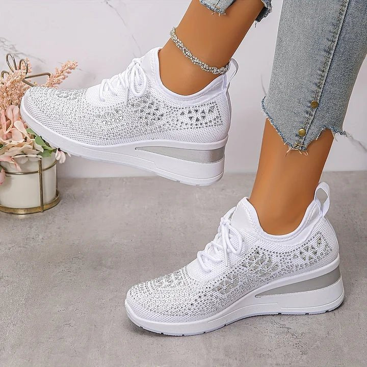 Women's Knit Platform Slip-On Wedge Trainers