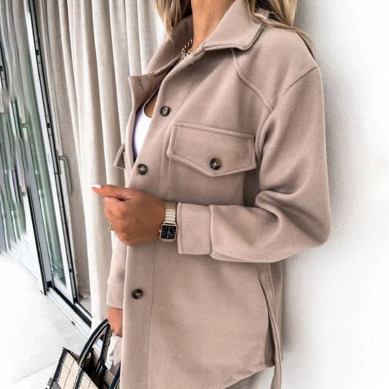 Women's Oversized Longline Wool Shirt Jacket