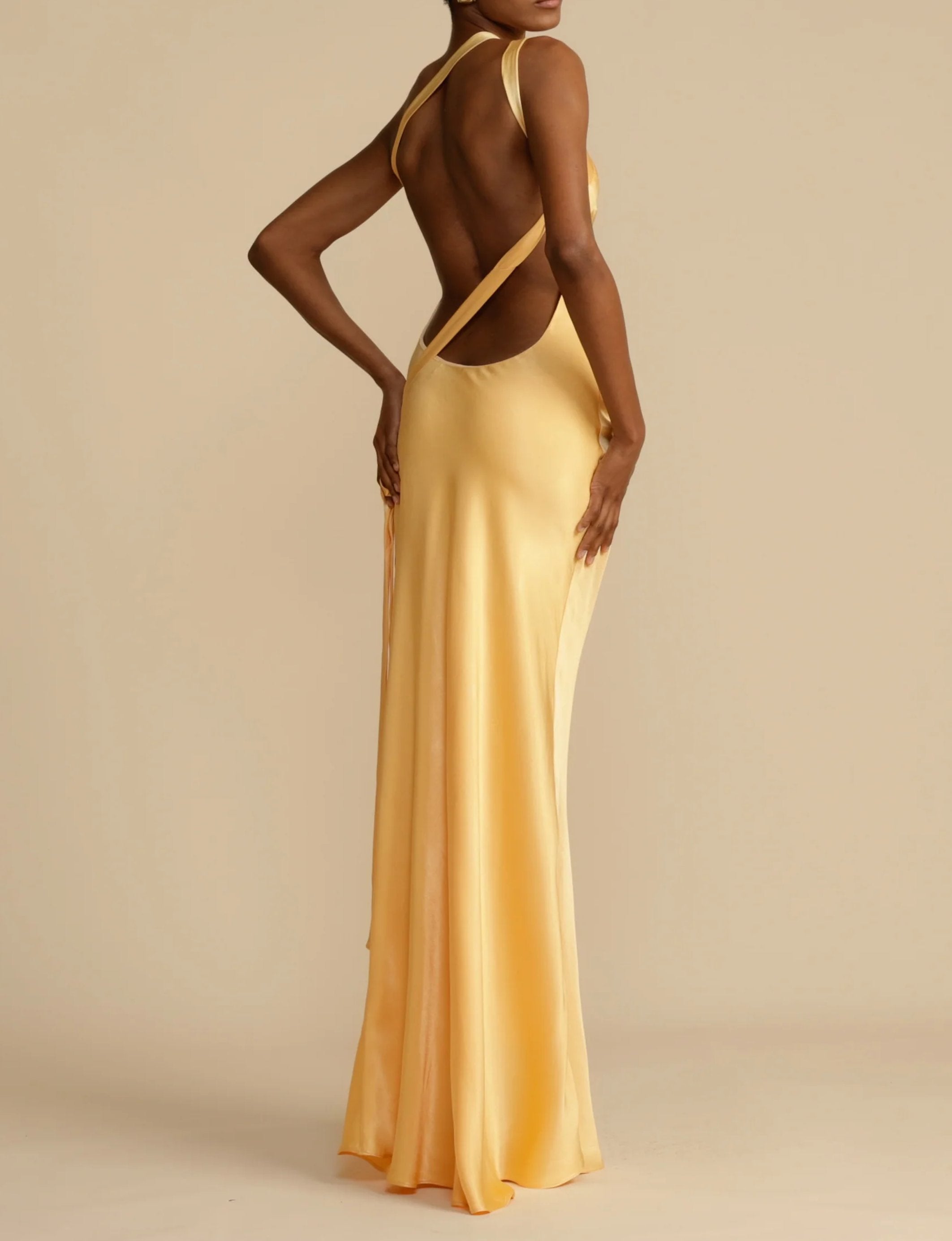 Women's Satin One-Shoulder Maxi Party Gown
